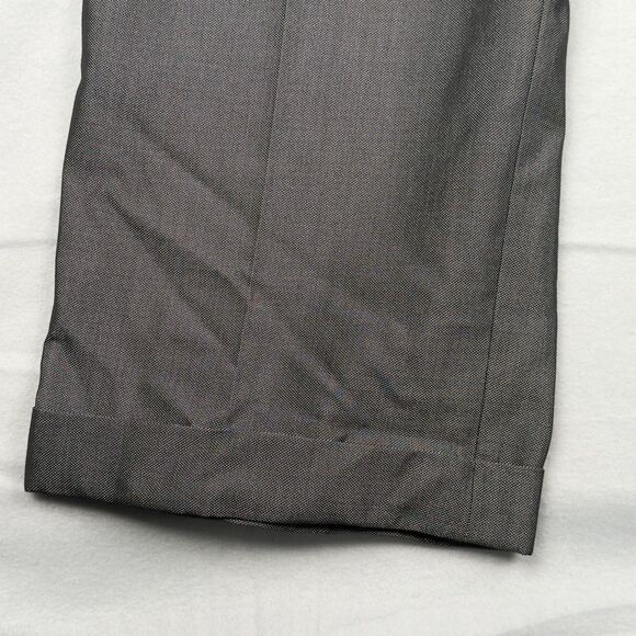 Sean John Dress Pants Mens 38x32 Metallic Gray & Black Pleated w/ Cuffs Baggy - Picture 9 of 16